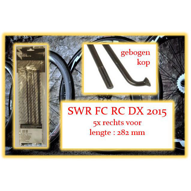 Miche rayons swr fc rc dx 282mm rv noir (5pcs)