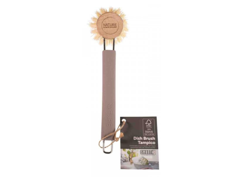 Brosse à vaisselle intelligente - grise - fibres tampico