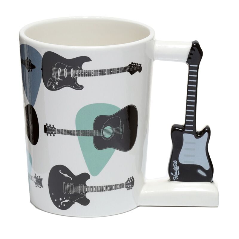Tasse en céramique avec poignée en forme de guitare