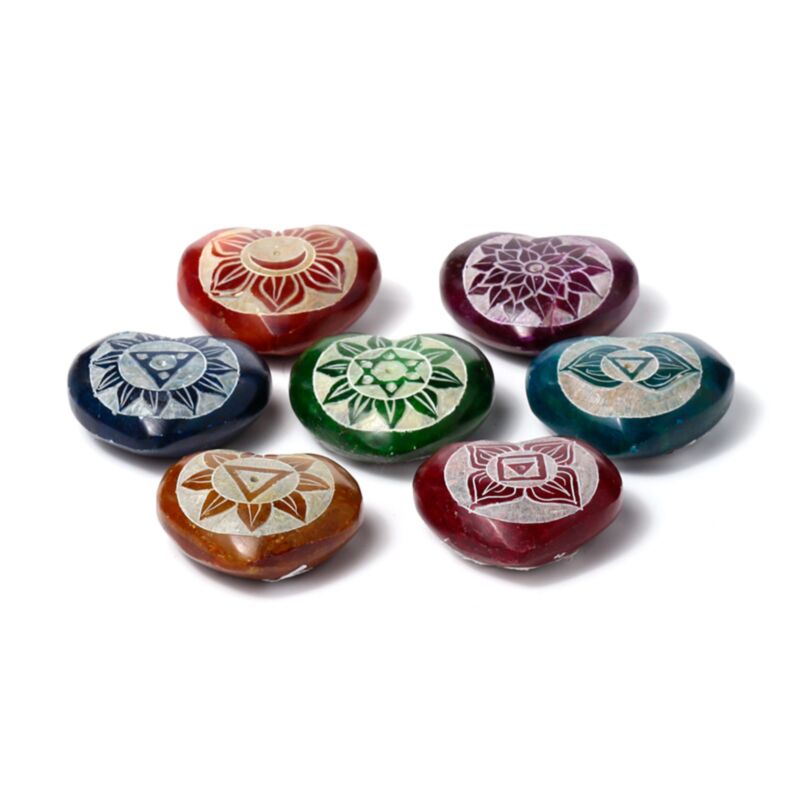 Porte-encens coeur chakra pierre stéatite