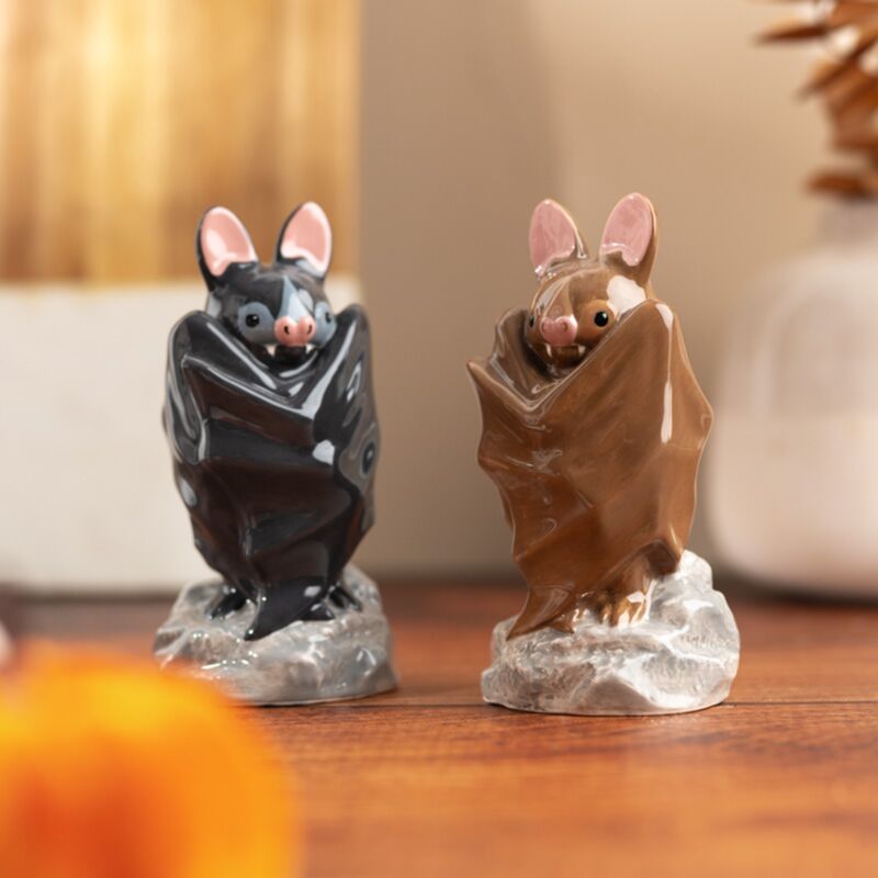 Salières et poivrières en céramique chauve-souris