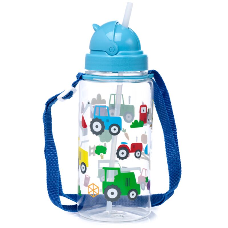Gourde enfant Ecozen 450ml paille rabattable petits tracteurs