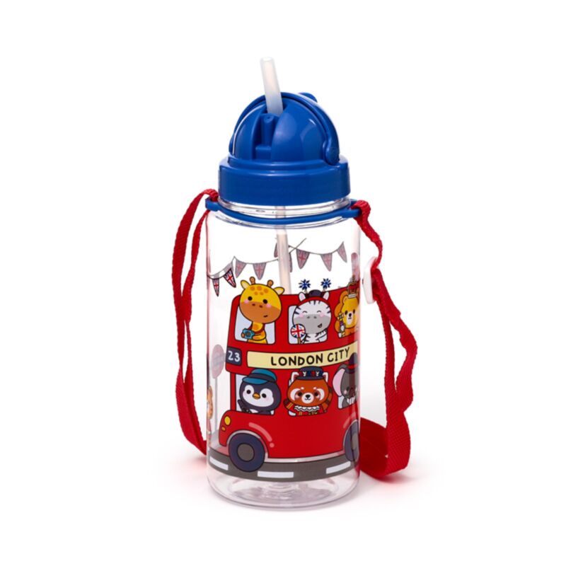 Gourde enfant Ecozen 450ml paille rabattable adoramals london