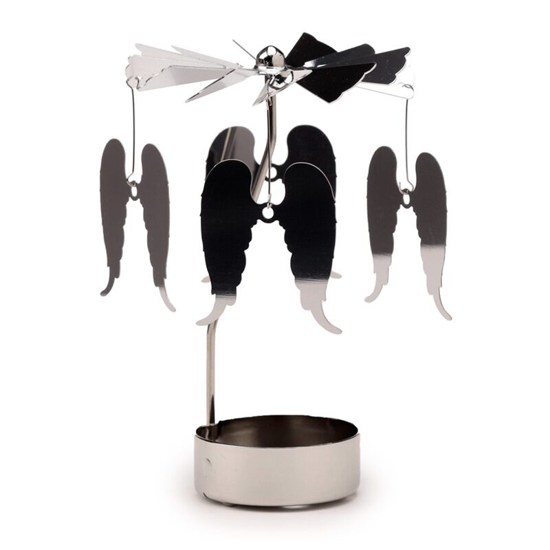 Carrousel porte-bougie à thé rotatif ailes d'ange