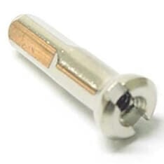 Écrou de rayon Sapim 14 polyax 16mm laiton argenté (100pcs)