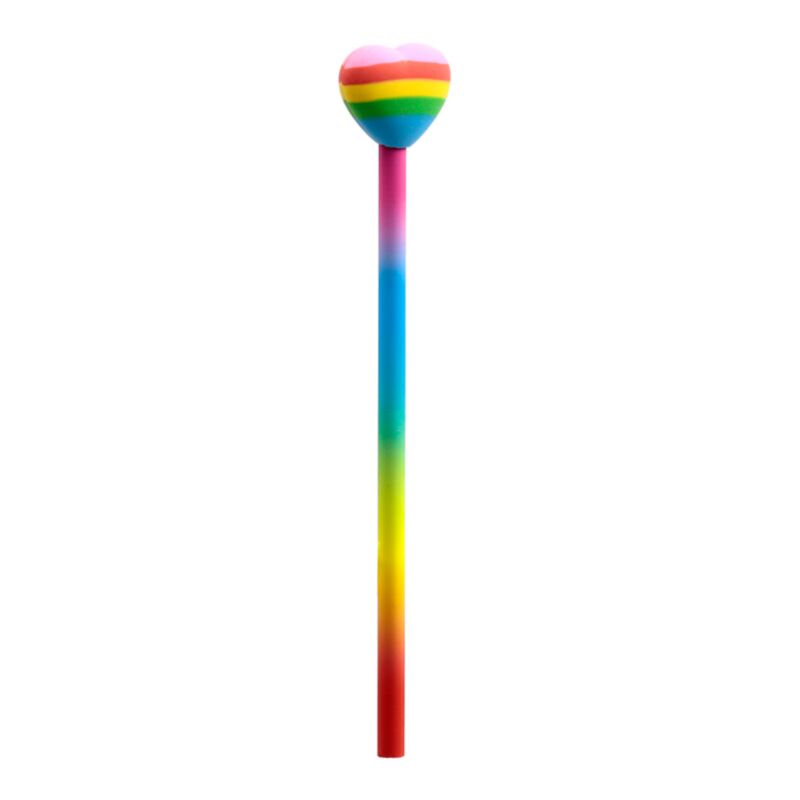 Coeur arc-en-ciel - crayon gomme
