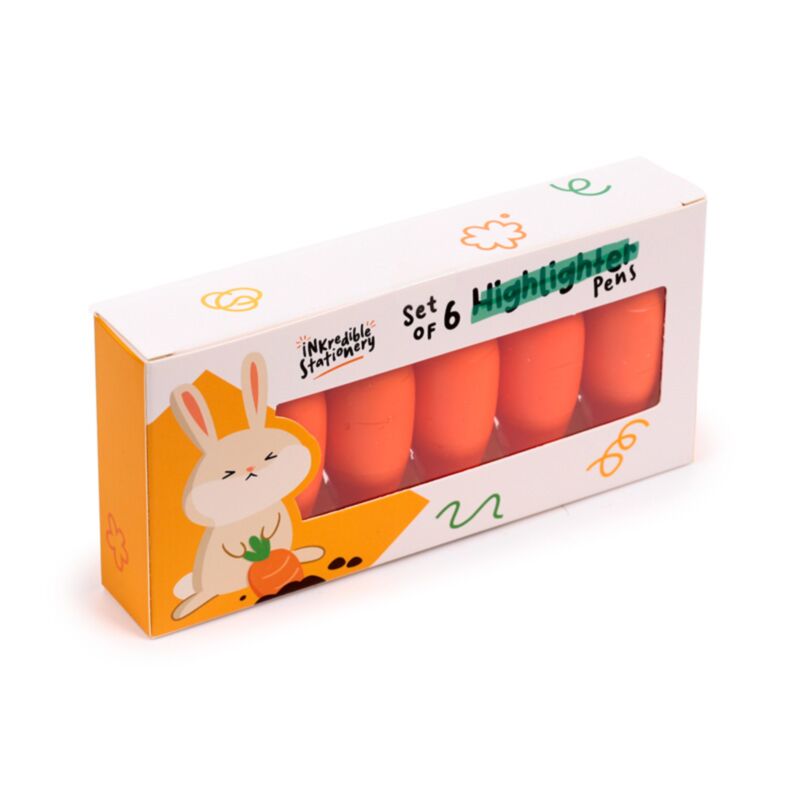 Ensemble de 6 stylos surligneurs Inkredible carotte