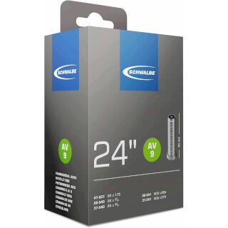 Chambre à air Schwalbe av9 40 mm (24) 28 47-507 541 modèle 2026 - chambre à air de vélo à valve de voiture