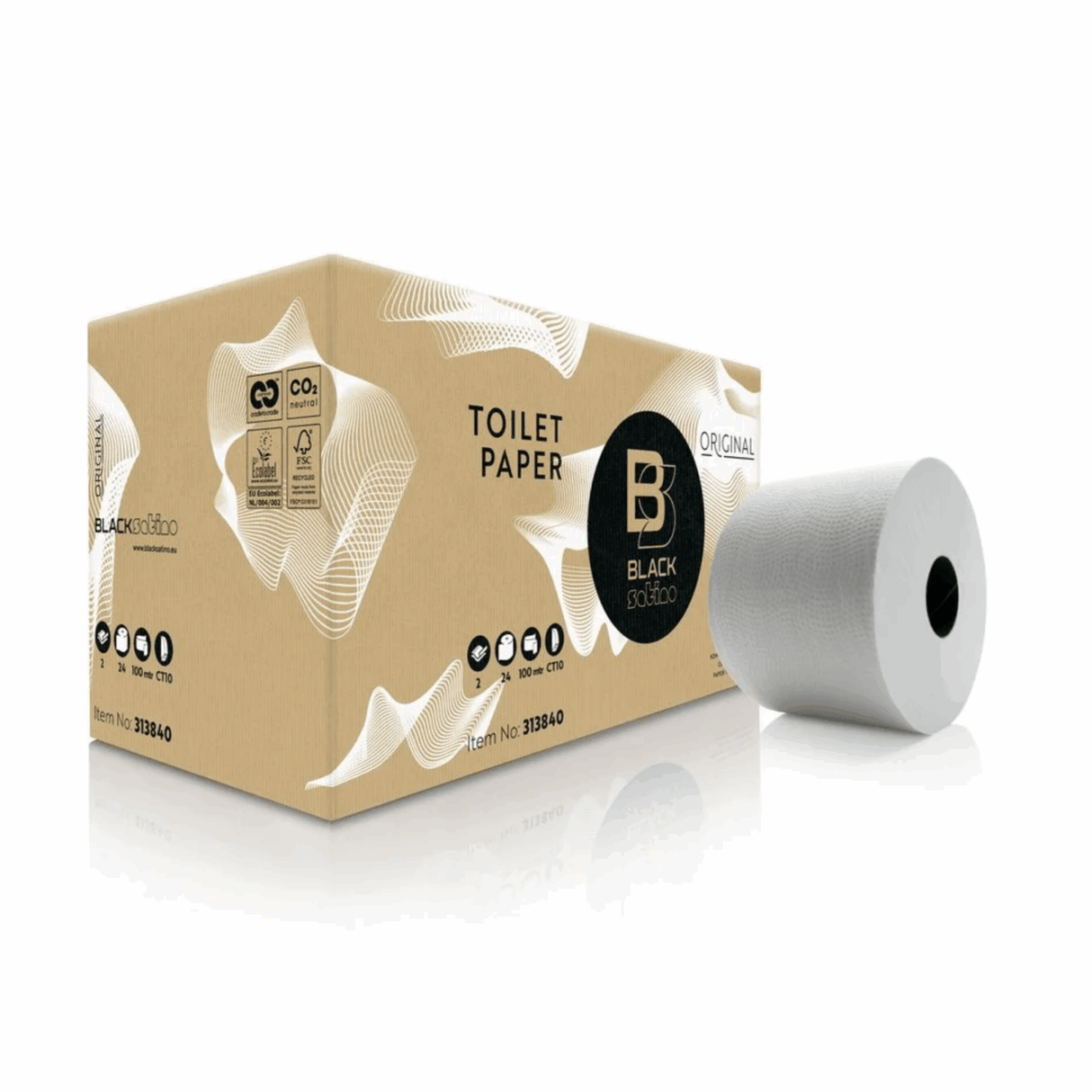 Rouleau compact noir Satino (24 rouleaux de 100 mètres)