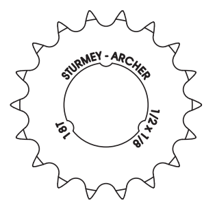 Sturmey-archer europe n.v. pignon sturmey archer 18 dents - modèle plat 1 8 - chromé