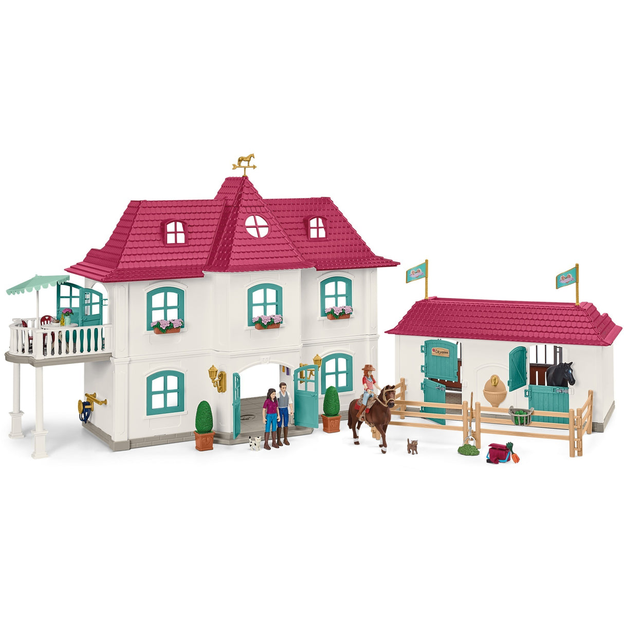 Ferme équestre au bord du lac du club équestre Schleich