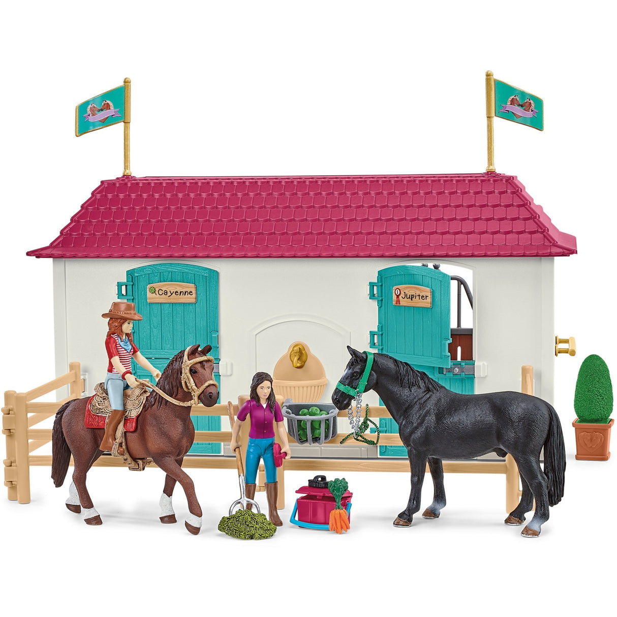 Ferme équestre au bord du lac du club équestre Schleich