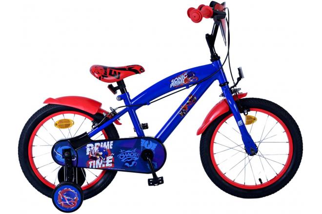 SONIC Prime Children's Bicycle - Boys - 16 pouces - Blue Red - Two Hand Brakes