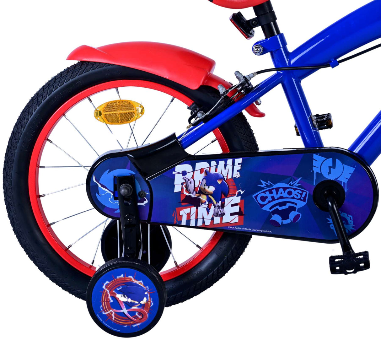 SONIC Prime Children's Bicycle - Boys - 16 pouces - Blue Red - Two Hand Brakes