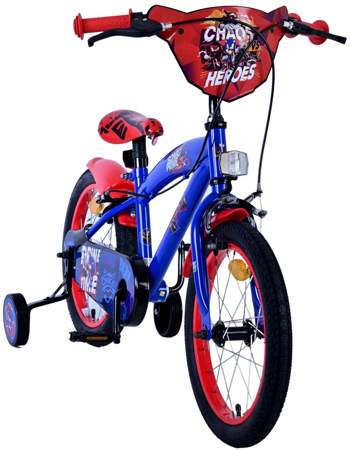 SONIC Prime Children's Bicycle - Boys - 16 pouces - Blue Red - Two Hand Brakes