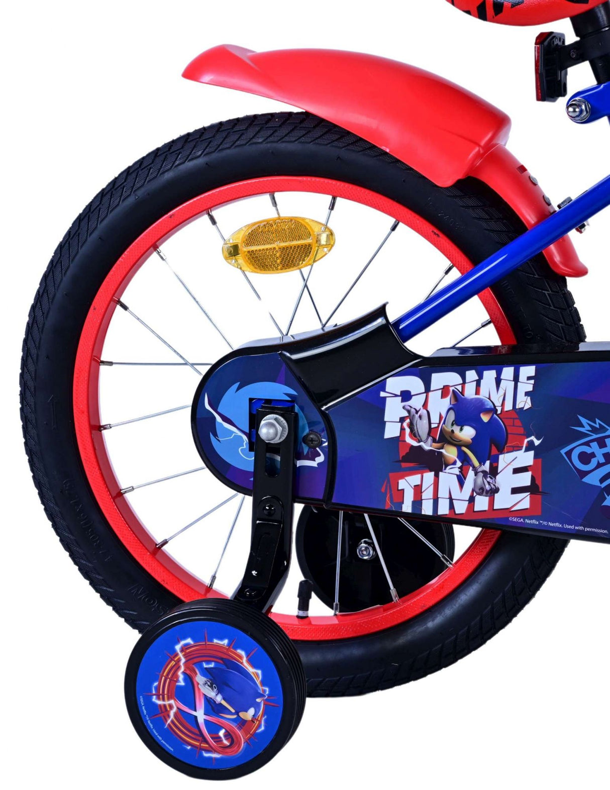 SONIC Prime Children's Bicycle - Boys - 16 pouces - rouge bleu