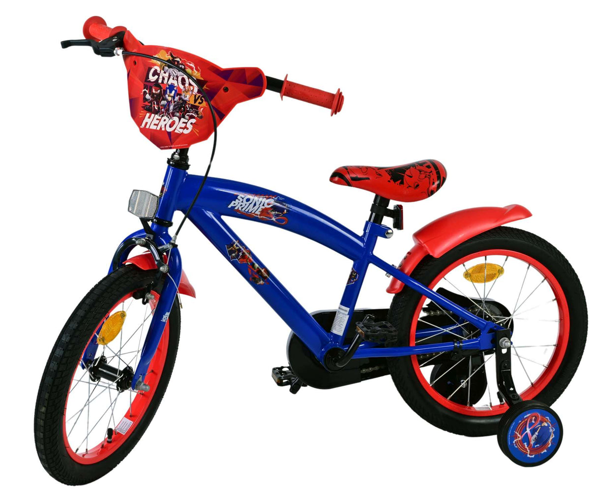 SONIC Prime Children's Bicycle - Boys - 16 pouces - rouge bleu