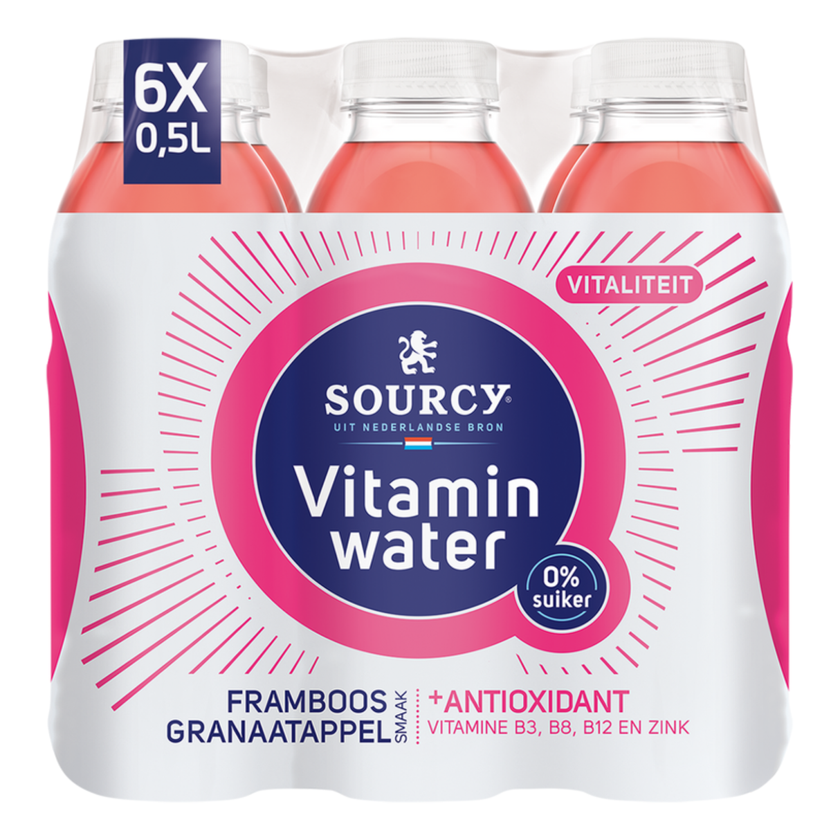 Sourcy vitaminwater framboise grenade (6x 50cl)