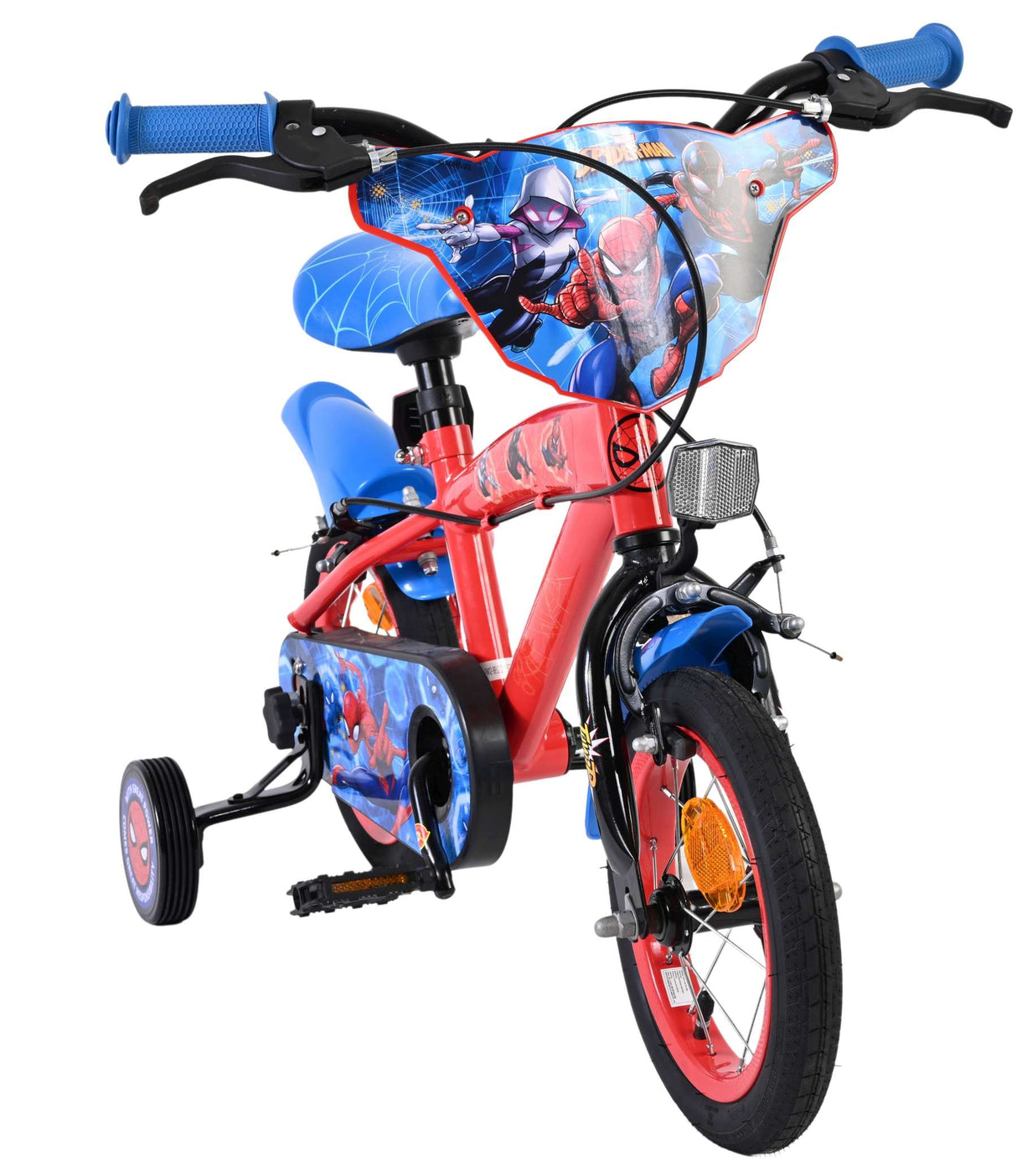 Vélo pour enfants Spiderman Spider-Man - garçons - 12 pouces - bleu rouge - deux freins à main