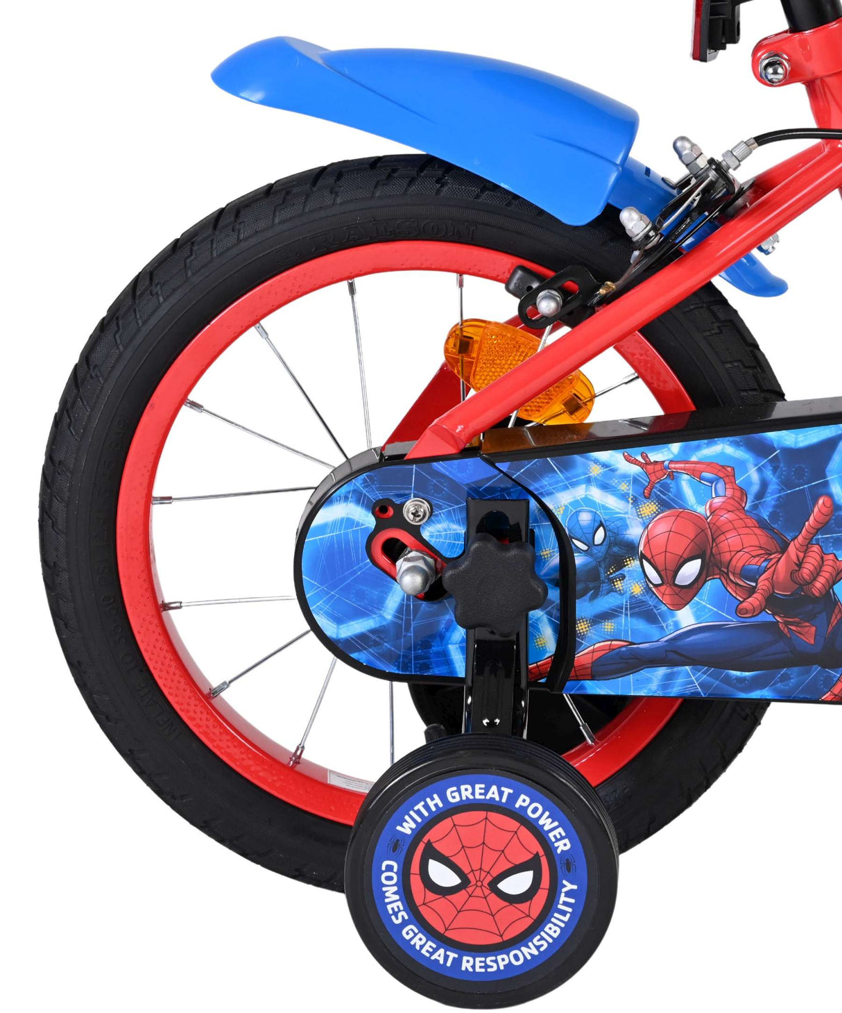 Vélo pour enfants Spiderman Spider-Man - garçons - 14 pouces - bleu rouge - deux freins à main