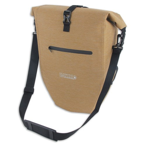 Sacoche de vélo Lynx simple TPU 28L marron étanche e-bike Hayes