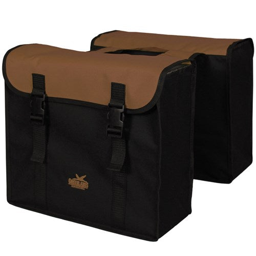 Sac double du Groenlands, L Brown noir. Dimensions 37x33x14 (2x) cm 34L.