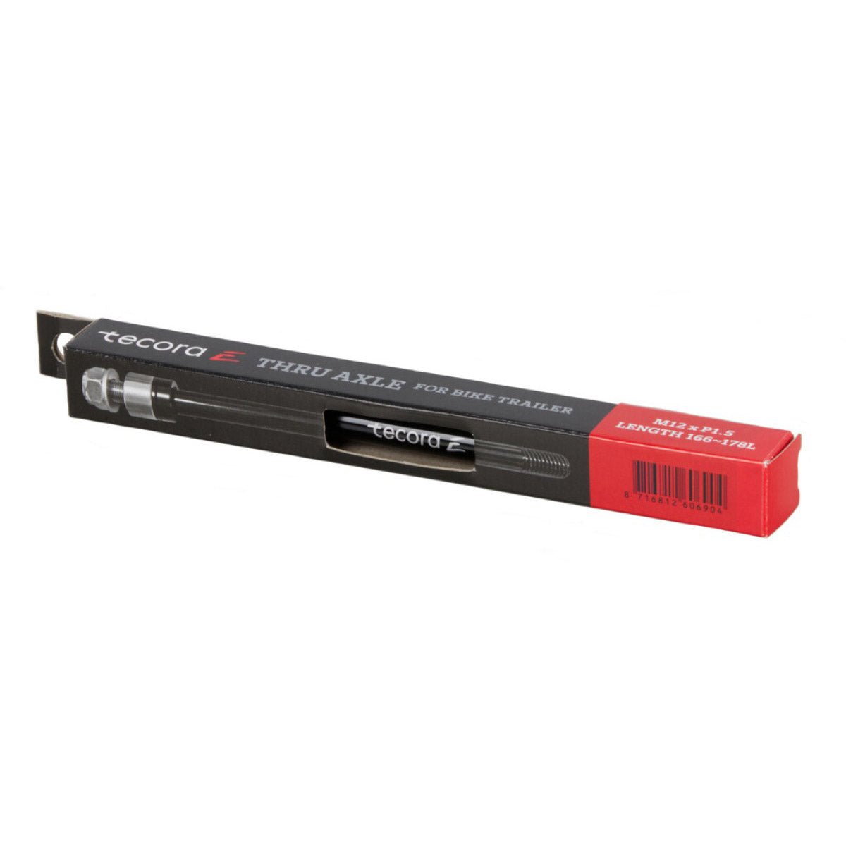 Remorque de vélo Tecora e à axe traversant m12 x p1,5 longueur 166 ~ 178 mm
