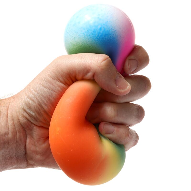 Balle anti-stress jouet à presser arc-en-ciel 9 cm