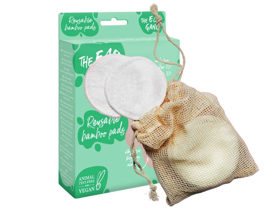 Les tampons de coton réutilisables de gang éco - 8 pièces