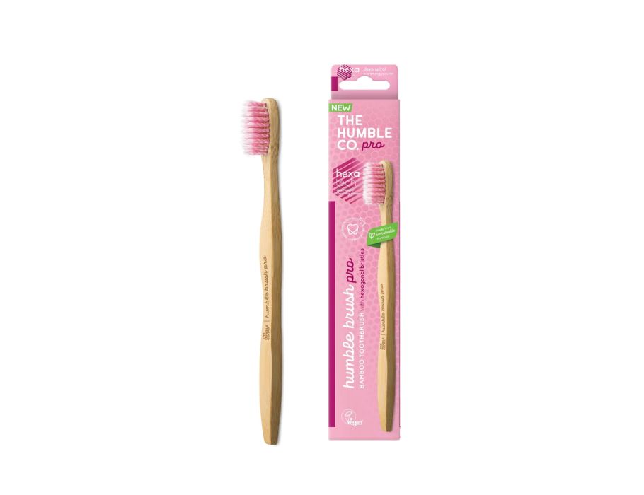 La humble co. brosse à dents bambou - pro - spirale hexatech - souple - violet