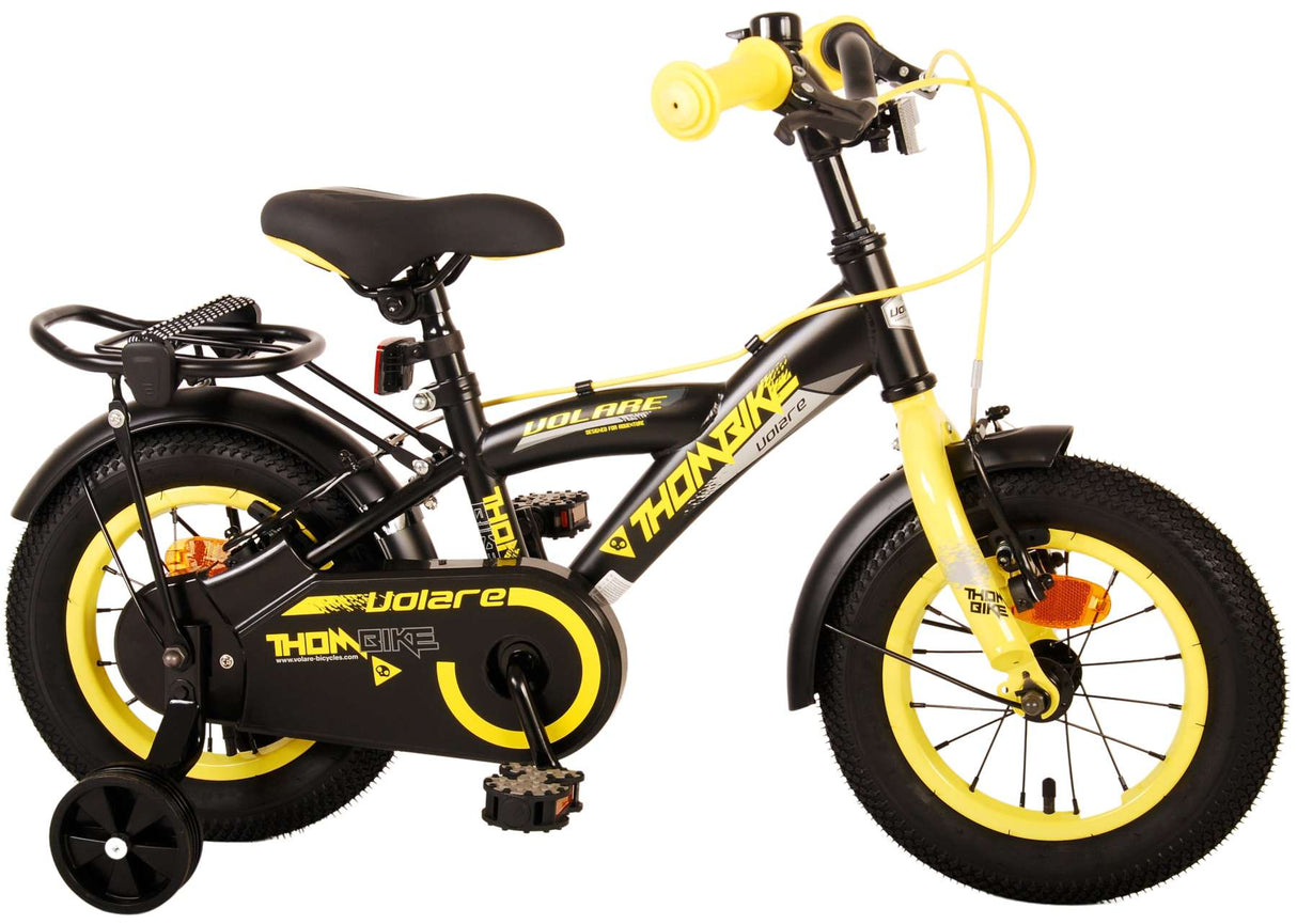 Volare Thombike Children's Bike - Boys - 12 pouces - Jaune noir - Freins à deux mains