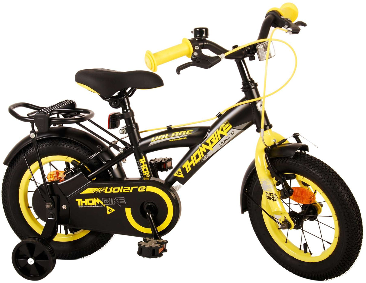 Volare Thombike Children's Bike - Boys - 12 pouces - Jaune noir - Freins à deux mains
