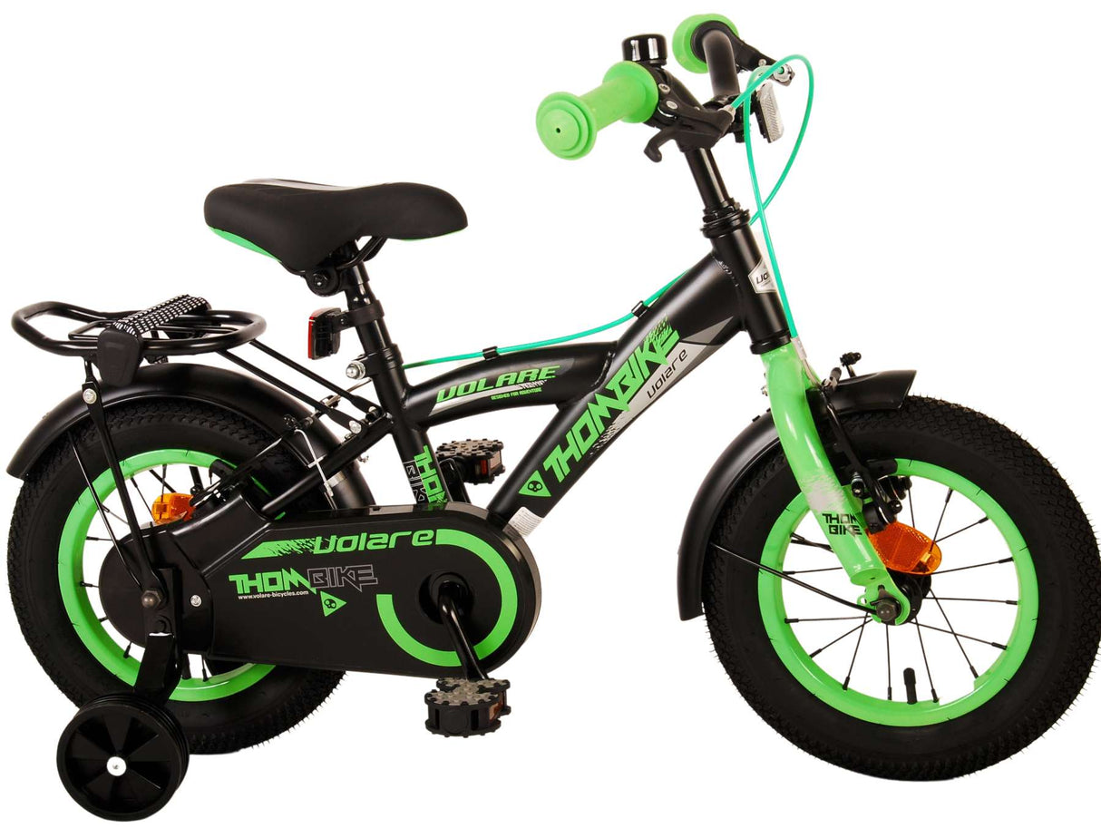 Volare Thombike Children's Bike Boys 12 pouces Black Green Two Hand freins