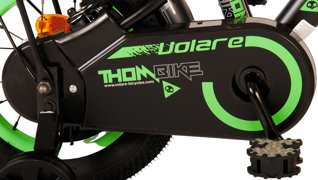 Volare Thombike Children's Bike Boys 12 pouces Black Green Two Hand freins