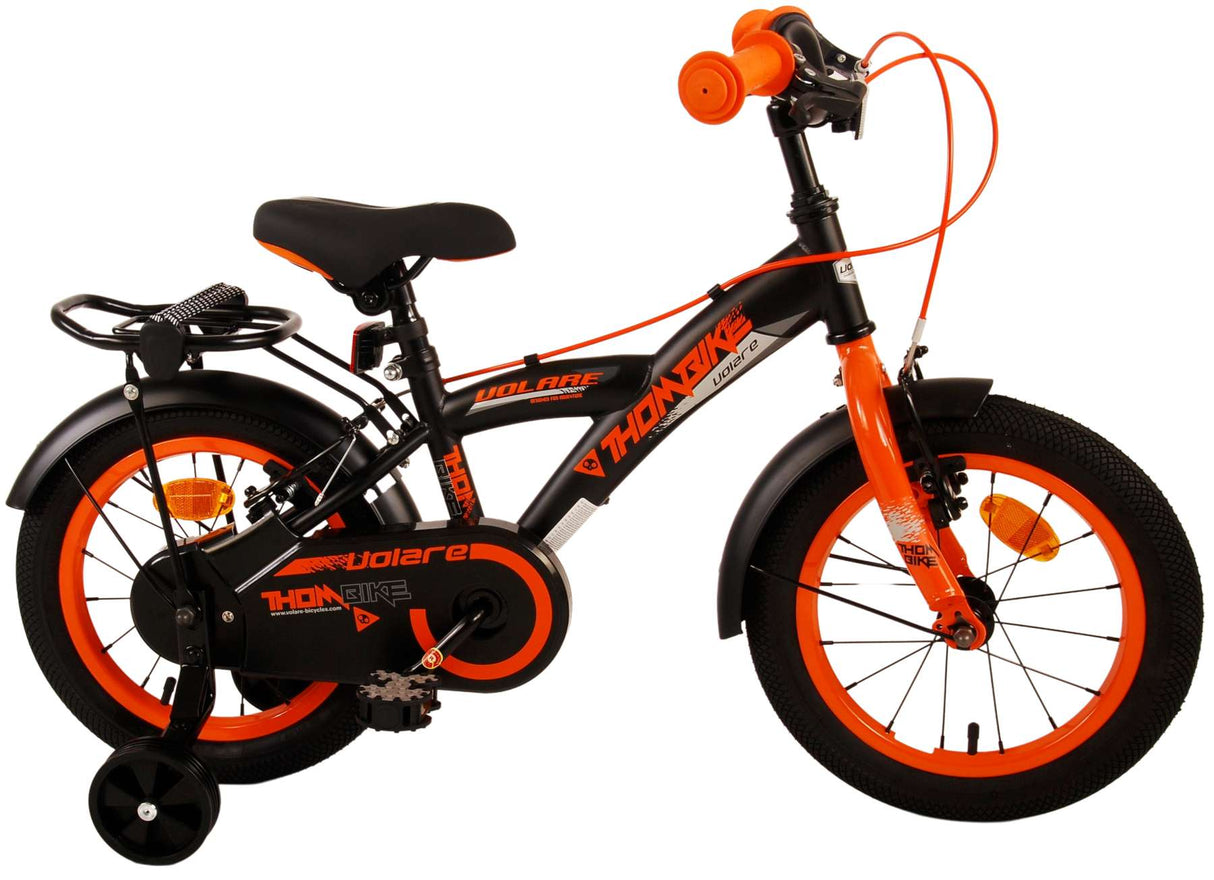Volare Thombike Children's Bike Boys 14 pouces Black Orange Two Hand freins