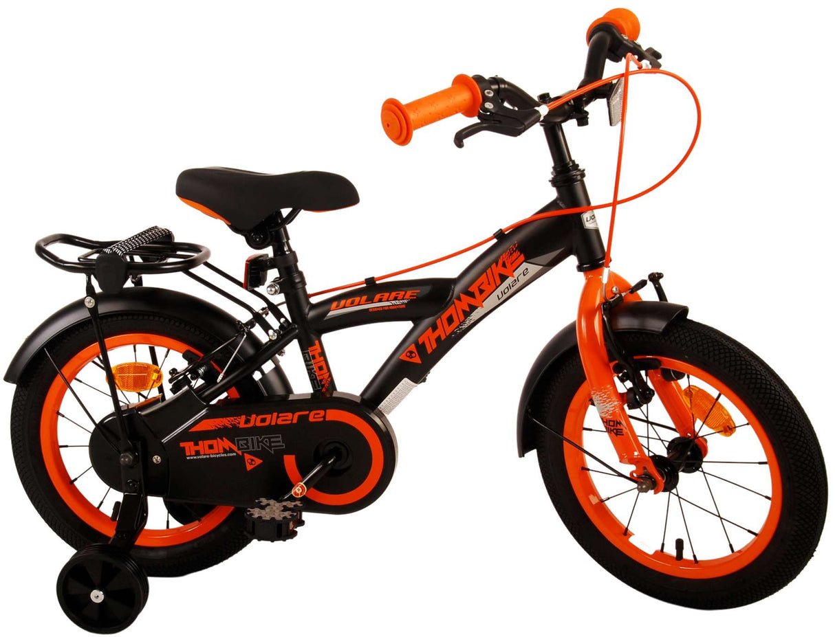 Volare Thombike Children's Bike Boys 14 pouces Black Orange Two Hand freins