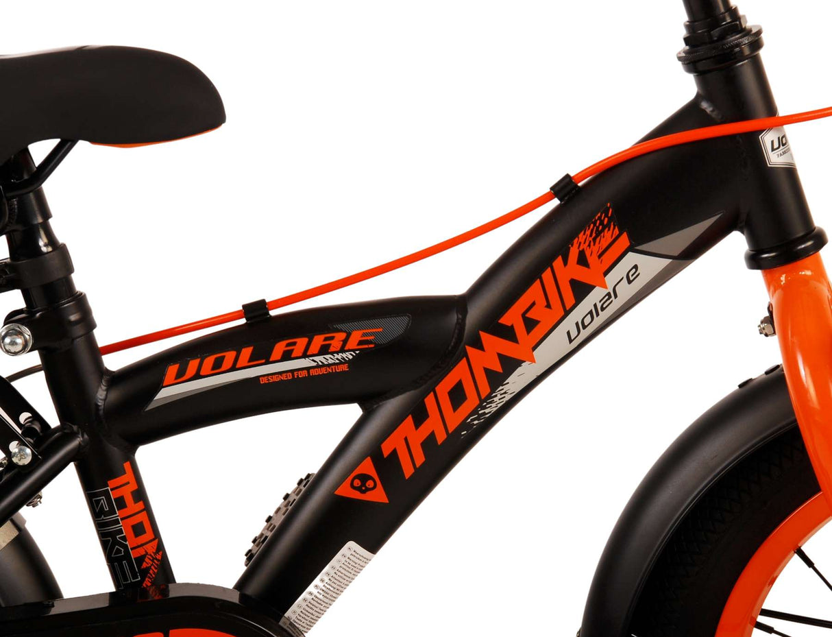 Volare Thombike Children's Bike Boys 14 pouces Black Orange Two Hand freins
