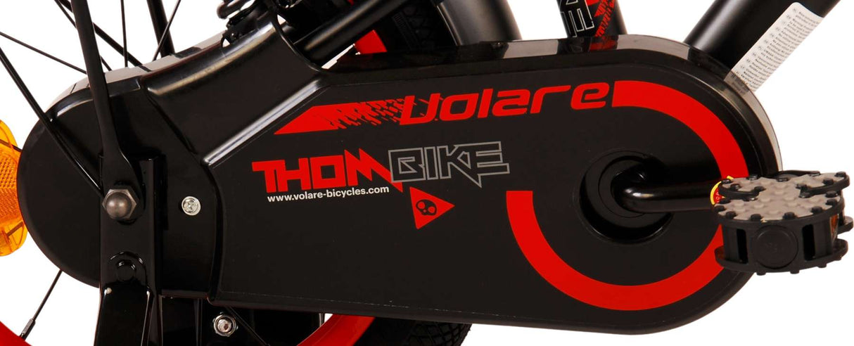 Volare Thombike Children's Bike Boys 14 pouces Black Red Two Hand freins