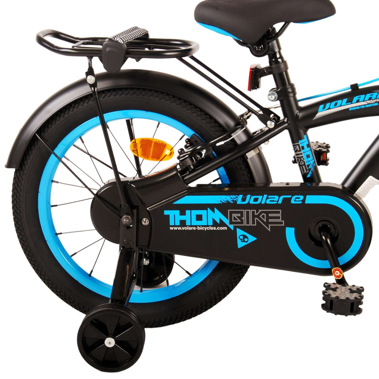 Vélo enfant Volare Thombike - Garçons - 16 pouces - Noir Bleu - Deux freins à main
