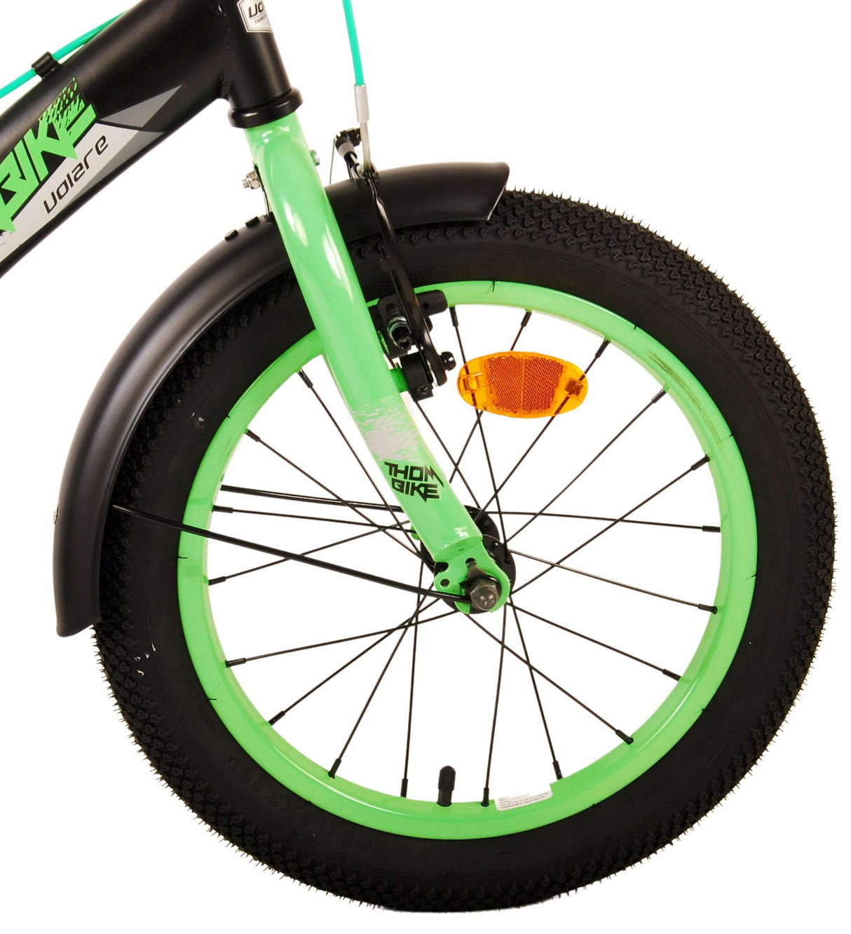 Vélo enfant Volare Thombike - Garçons - 16 pouces - Noir Vert - Deux freins à main