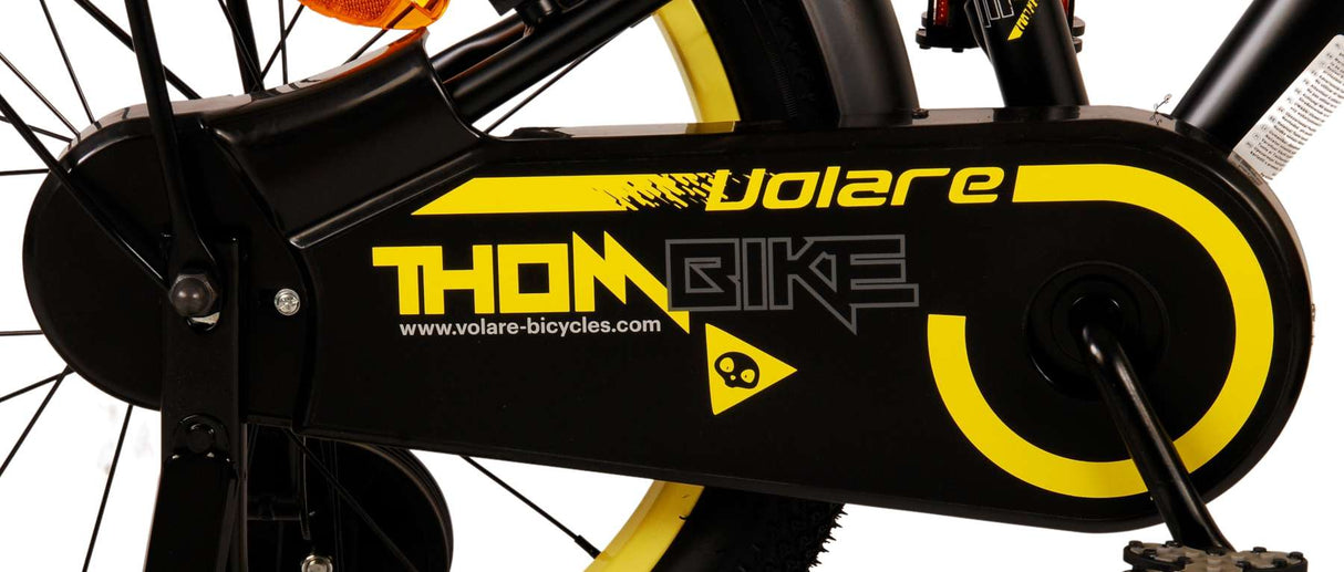 Volare Thombike Children's Bike Boys 18 pouces Black jaune deux main freins