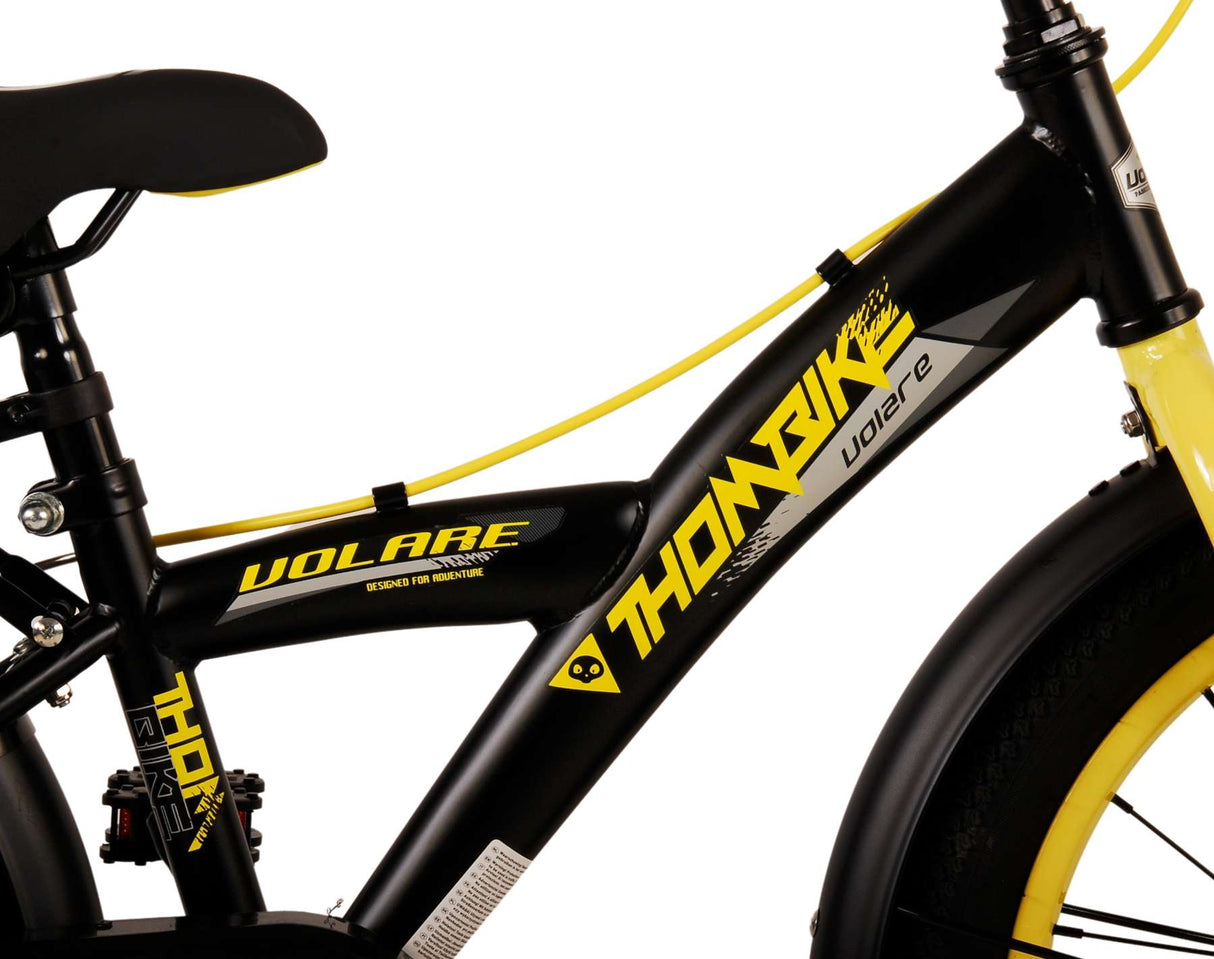 Volare Thombike Children's Bike Boys 18 pouces Black jaune deux main freins
