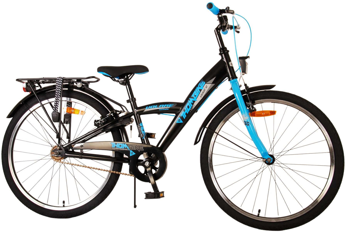 Vélo enfant Volare Thombike - garçons - 24 pouces - noir bleu - deux freins à main