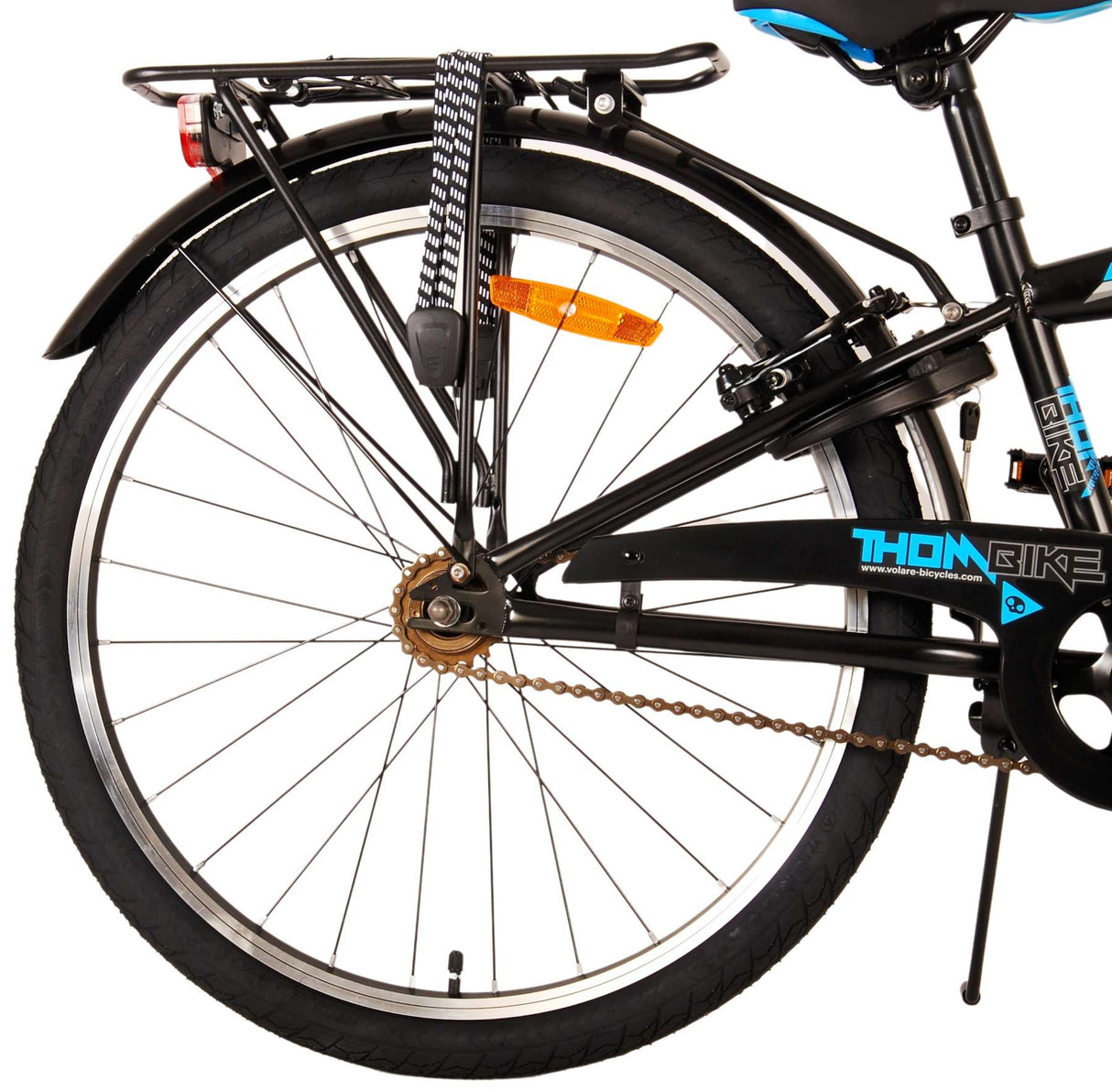 Vélo enfant Volare Thombike - garçons - 24 pouces - noir bleu - deux freins à main