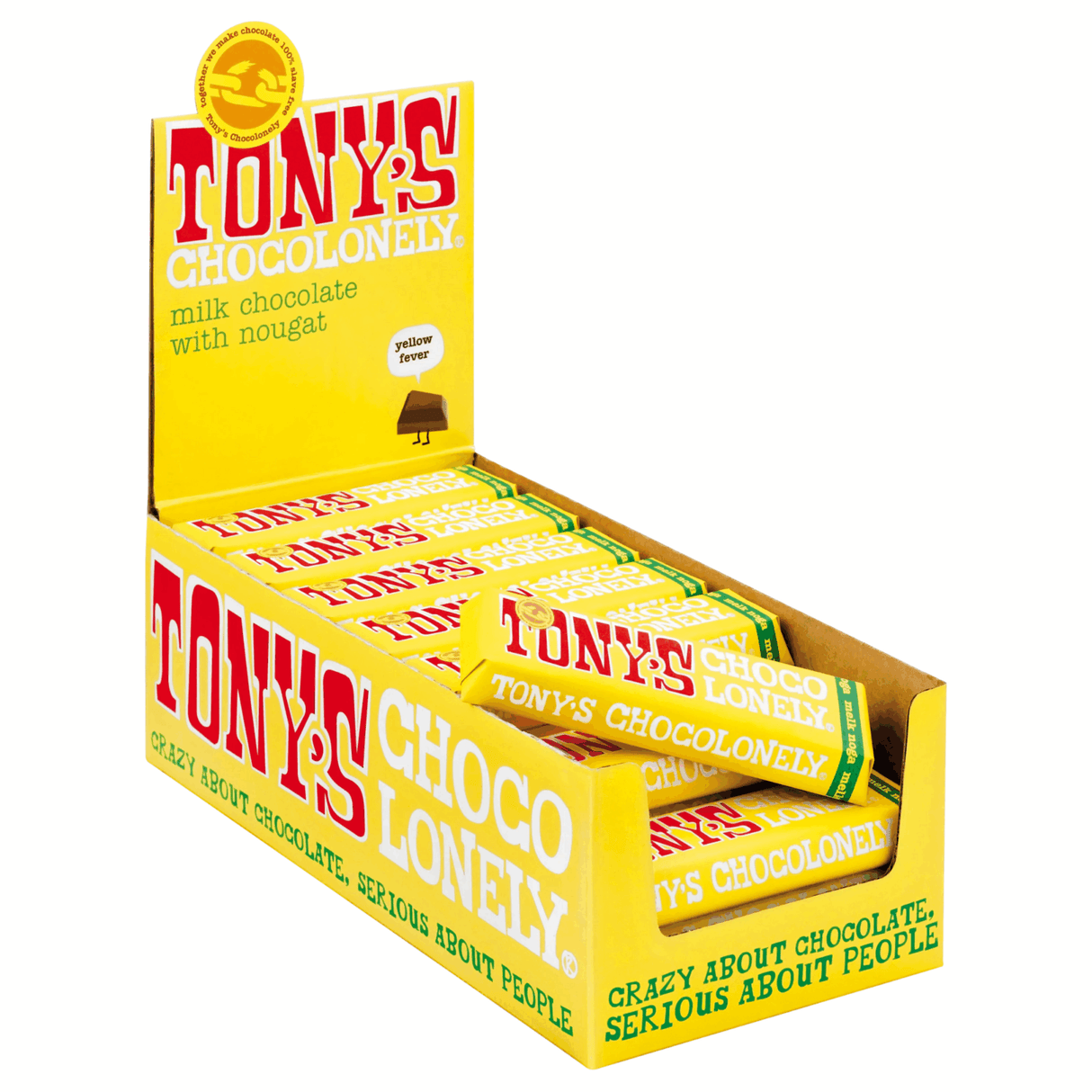 Nougat au chocolat au lait chocolatély Tony's 32% (35x 47gr)