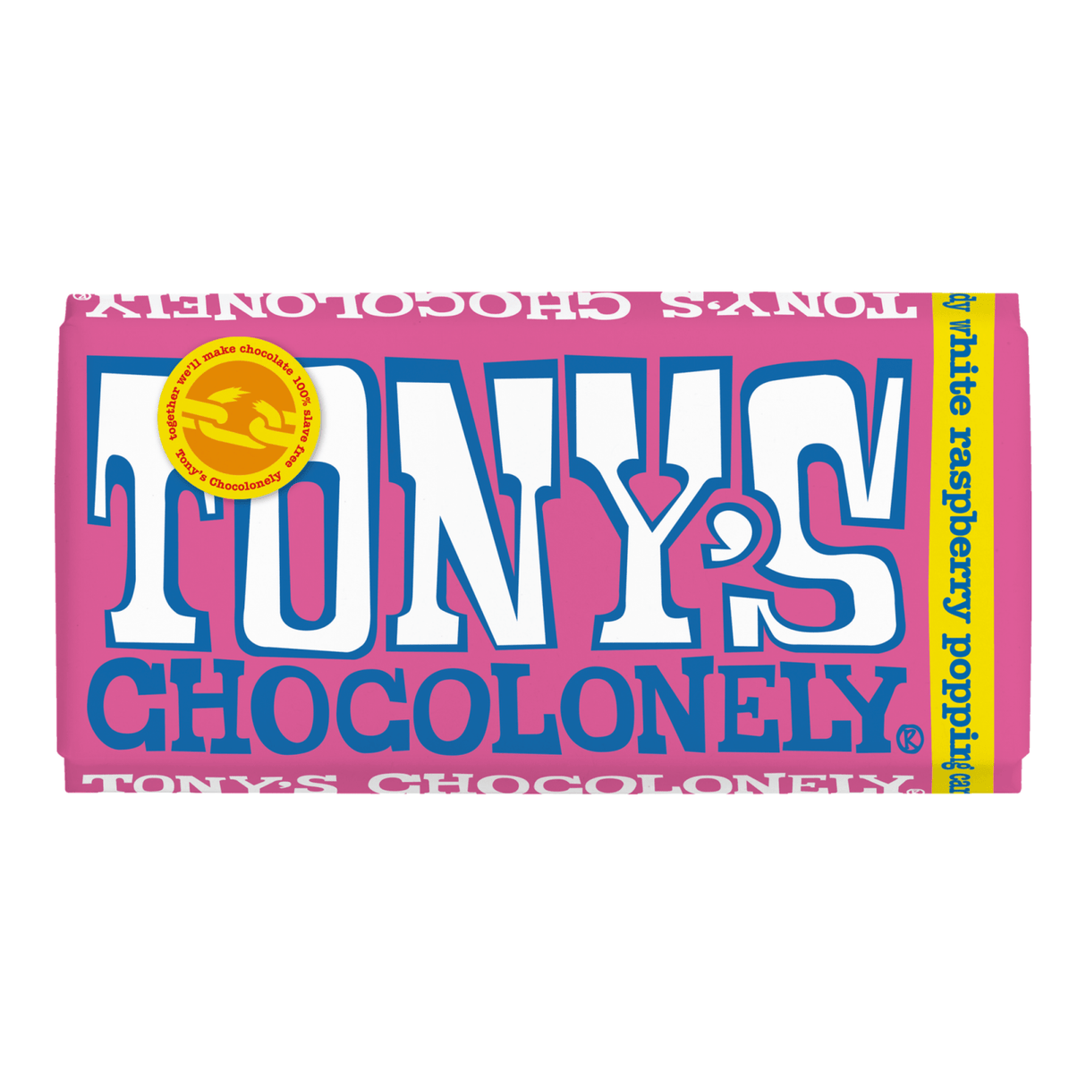 Tony's barre chocolately sucre crépitant framboise blanche (15x 180gr)