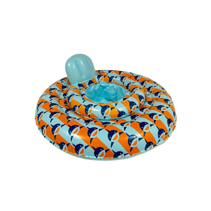 Requin tropical | flotteur bébé bleu orange 0-1 ans