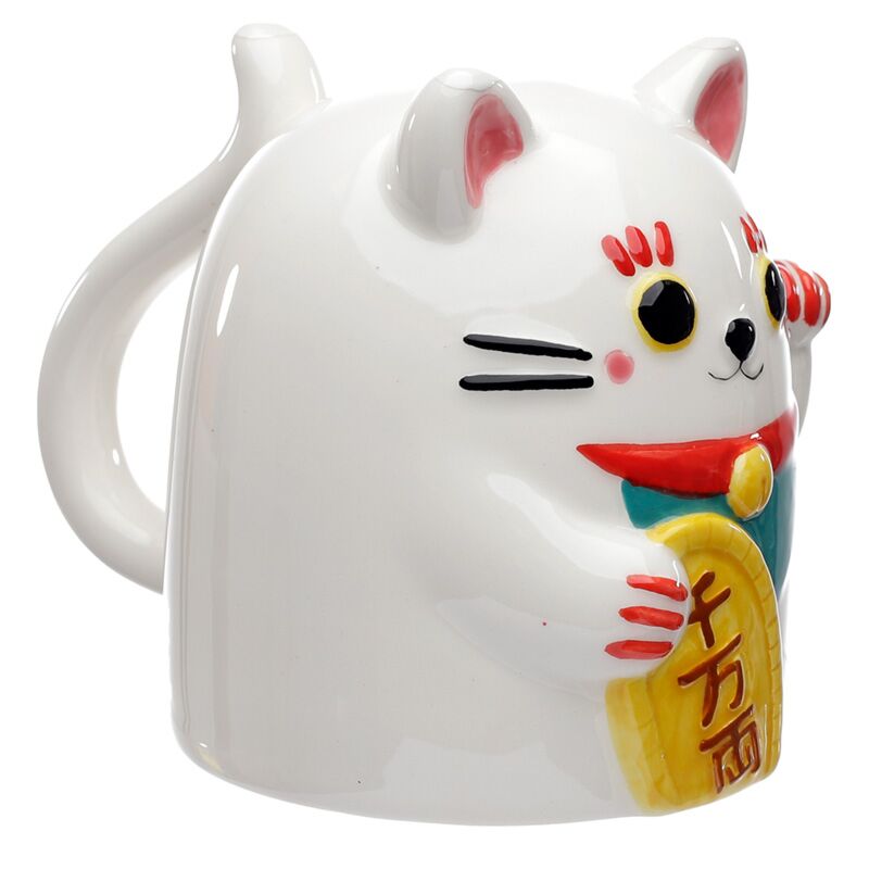 Tasse en céramique chat porte-bonheur à l'envers Maneki Neko
