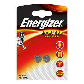 Energizer alcalin lr43 186 blister 2 pièces