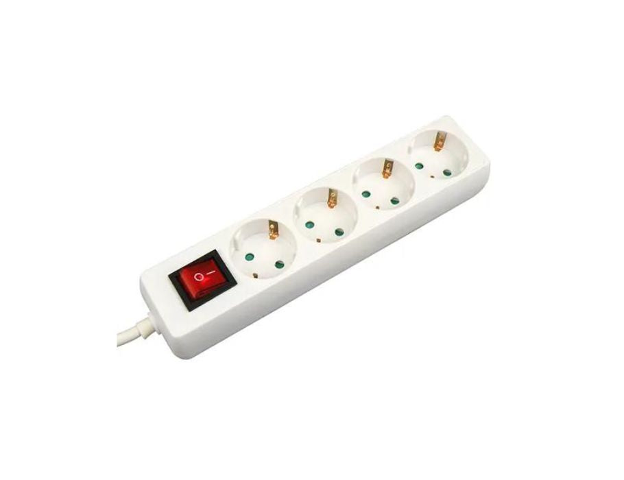 Prise d'extension Vb - avec interrupteur - 4 connexions - blanc